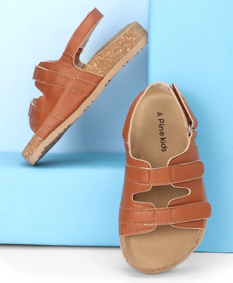 Pine Kids Pine Kids Sandals With Velcro Closure - Brown